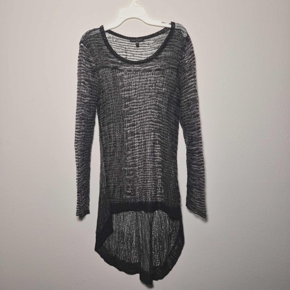 Eileen Fisher Gray Italian Yarn Wired Knit Hi Low Whimsigoth Witchy Gothic Top S - Picture 6 of 9